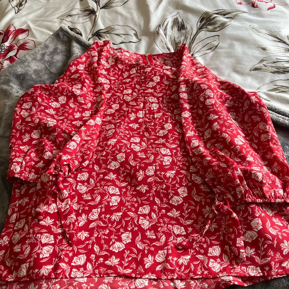Floral Red Women's Top